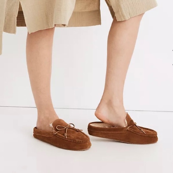 Madewell Suede Moccasin Stuff Slippers in Dried Cedar Size 5 - Picture 2 of 12